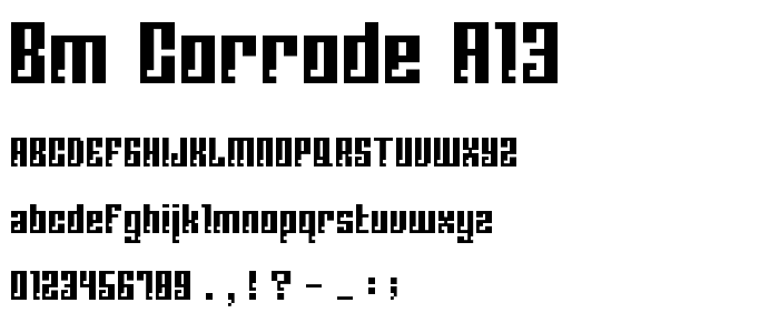 BM corrode A13 font